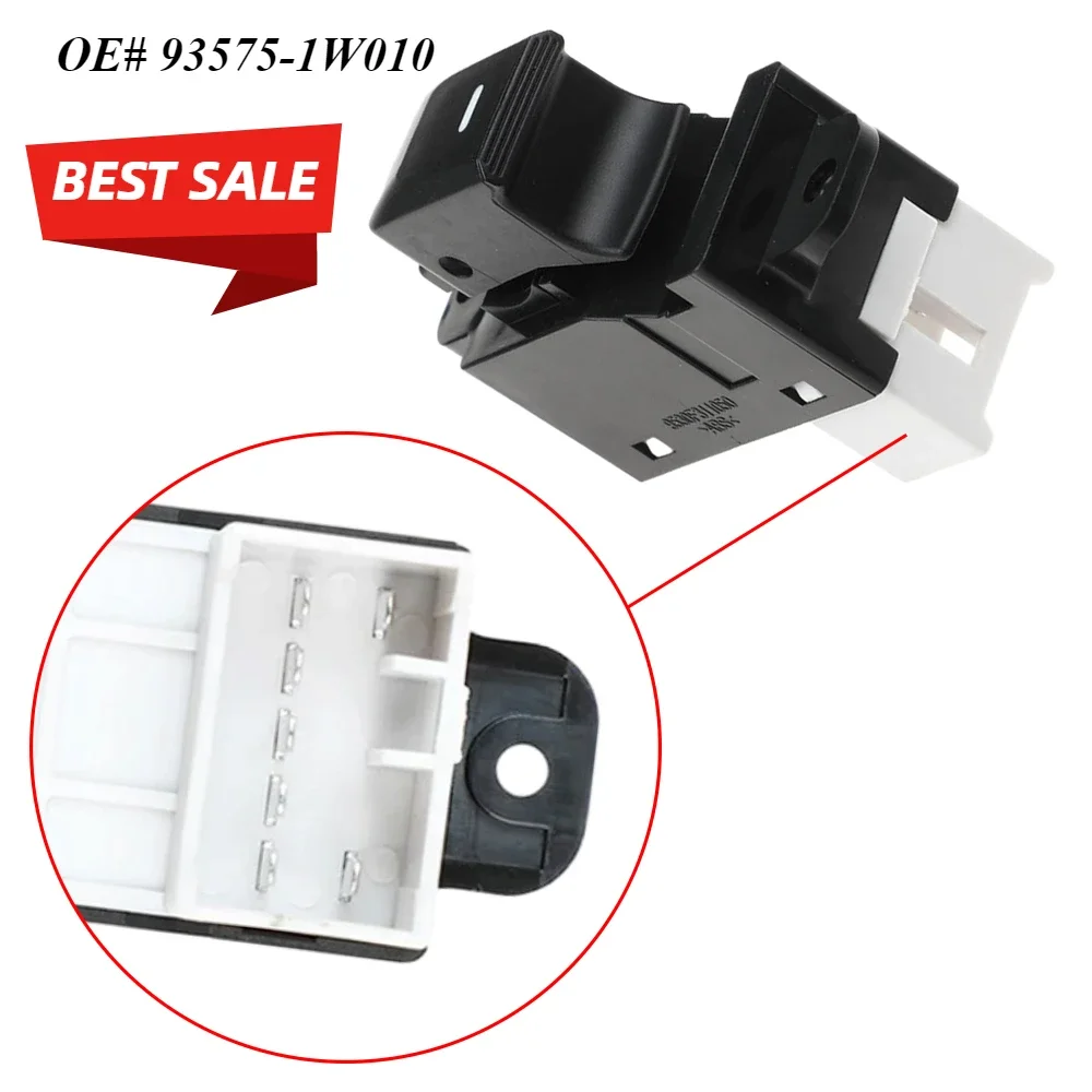 

1Pcs Front Right Car Window Switch For Kia RIO Pride 2011-2017 93575-1W010 7Pins 12V DC Black ABS Material Car Accessories