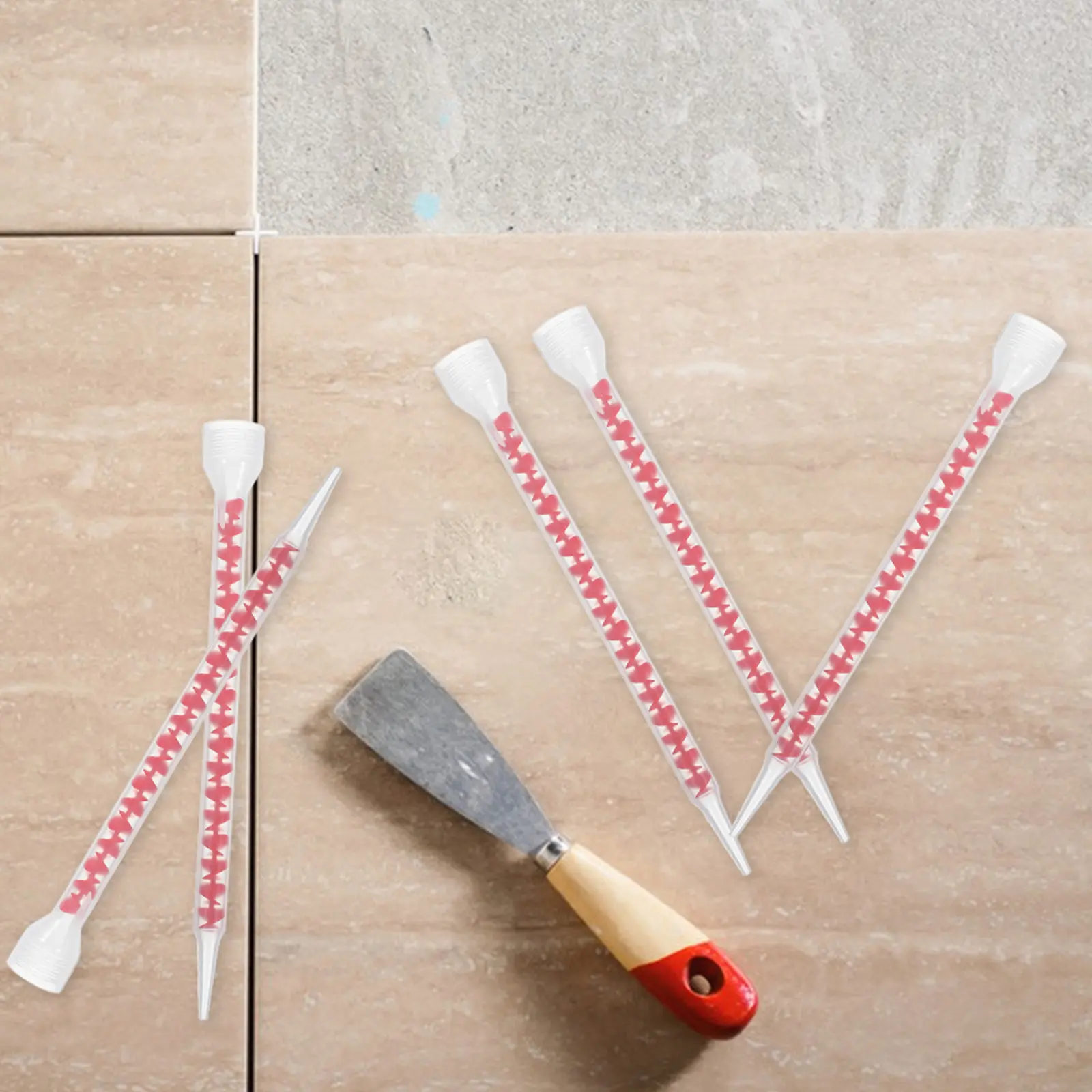 12Pcs Long Spiral Static Mixer Nozzle Sealant Mixing Tube for Bubble-Free Epoxy Resin Mixing Caulking Tool Tile Gap Filling DIY