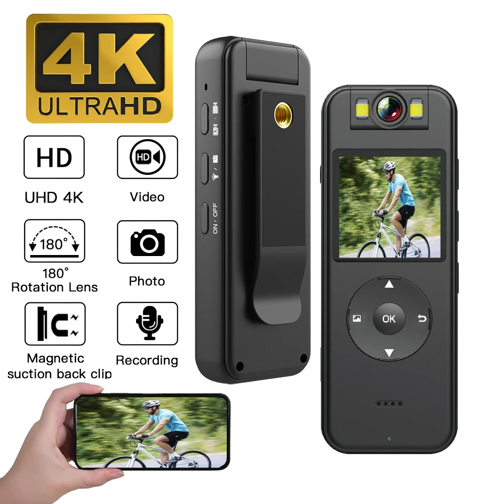 

Ultra 4k Mini Camera Wifi Portable Small Digital Video Recorder Bodycam Infrared Night Miniature Camcorder