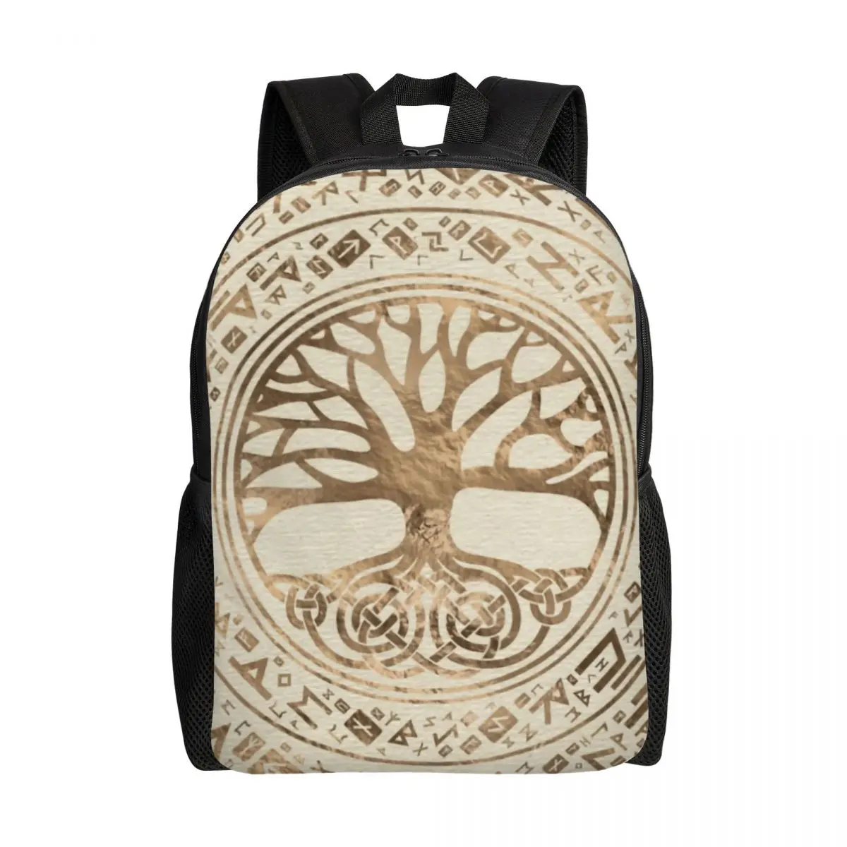 Tree Of Life Yggdrasil Runic Pattern Laptop Backpack Men Women Fashion Bookbag for School College Students Vikings Bags