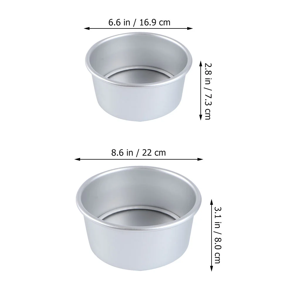 Dessert Cups 4-inch Anodized Living Bottom Mold Chiffon Round Baking Cake 8pcs Dishes for Oven Useful Silver Aluminum Alloy