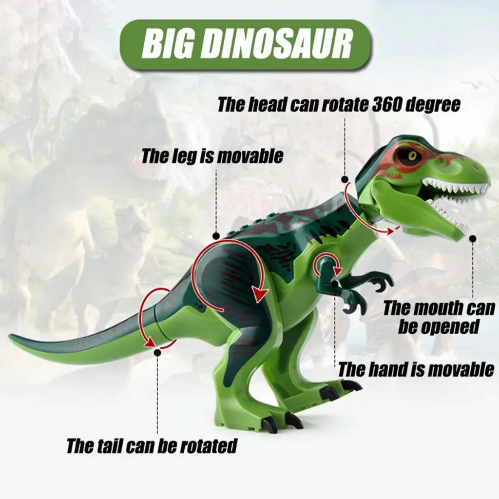 Jurassic World Brutal Raptor Building Blocks Dinosaur Model Tyrannosaurus Indominus T-Rex Assemble Educational Toy For Kids Gift - view 3