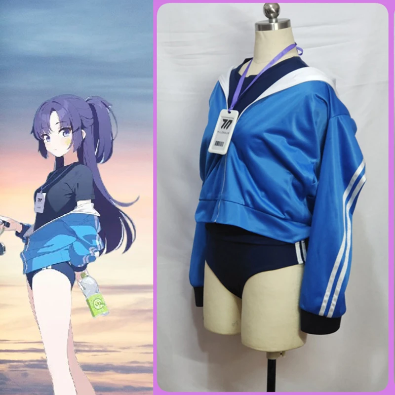 Hayase Yuka Cosplay Costume Blue Archive Loose Coat Casual Daily Gymnastics suit Customize Women sportswear Cosplay B