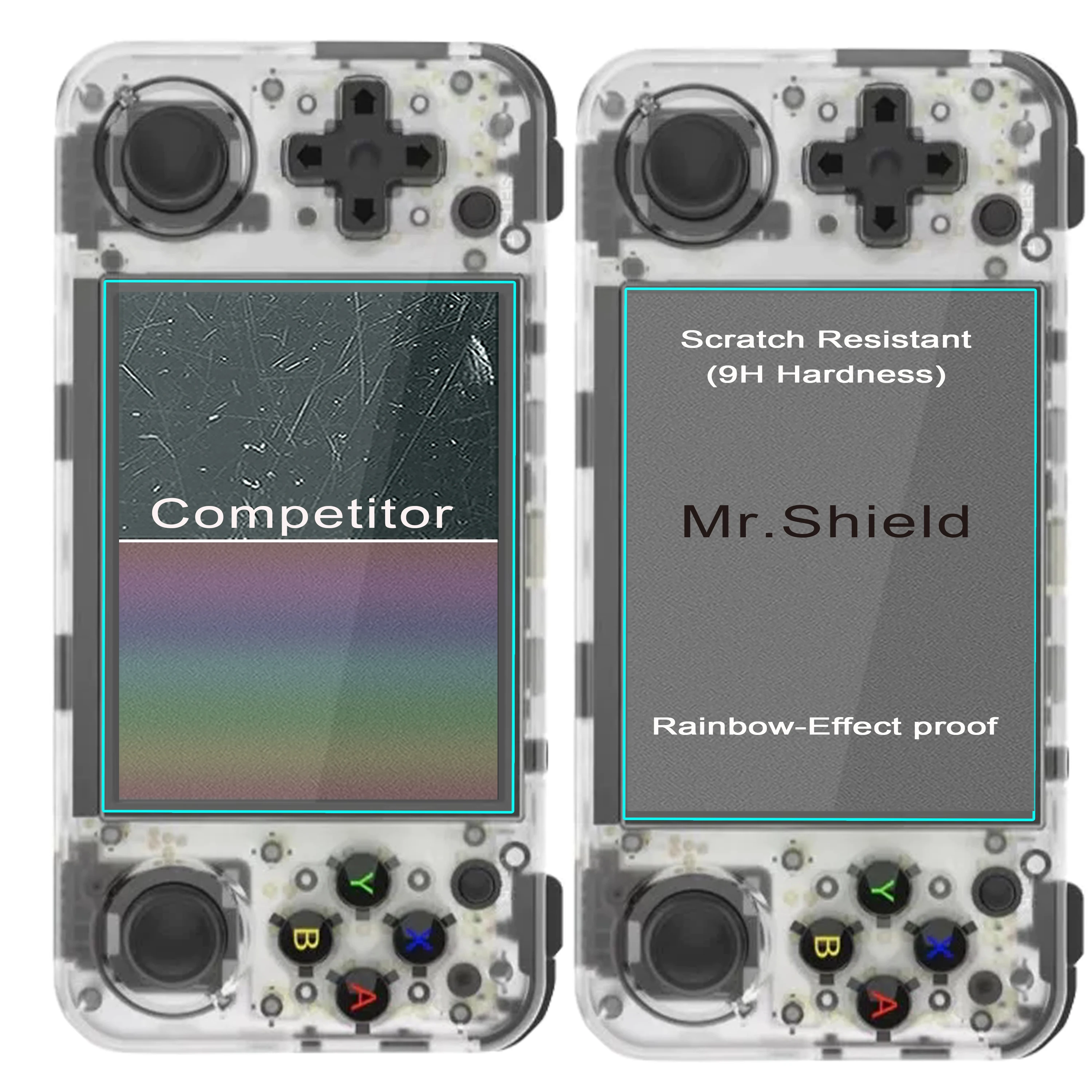 Mr.Shield Screen Protector Compatible with ANBERNIC RG35XX H [Tempered Glass] [3-PACK] [Japan Glass with 9H Hardness]