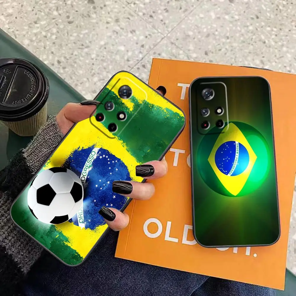 Case For Redmi Note 12 11 10 9T 9S 9 8T 8 7 6 5 5A 4 3 GO Pro Aprime 5G 4G Case Funda Cqoue Shell National Flag Of Brazil Soccer