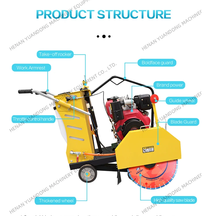 450kg 800mm Concrete Saw Cut Machine Big 1200 Asphalt Road Floor Cutting Machine