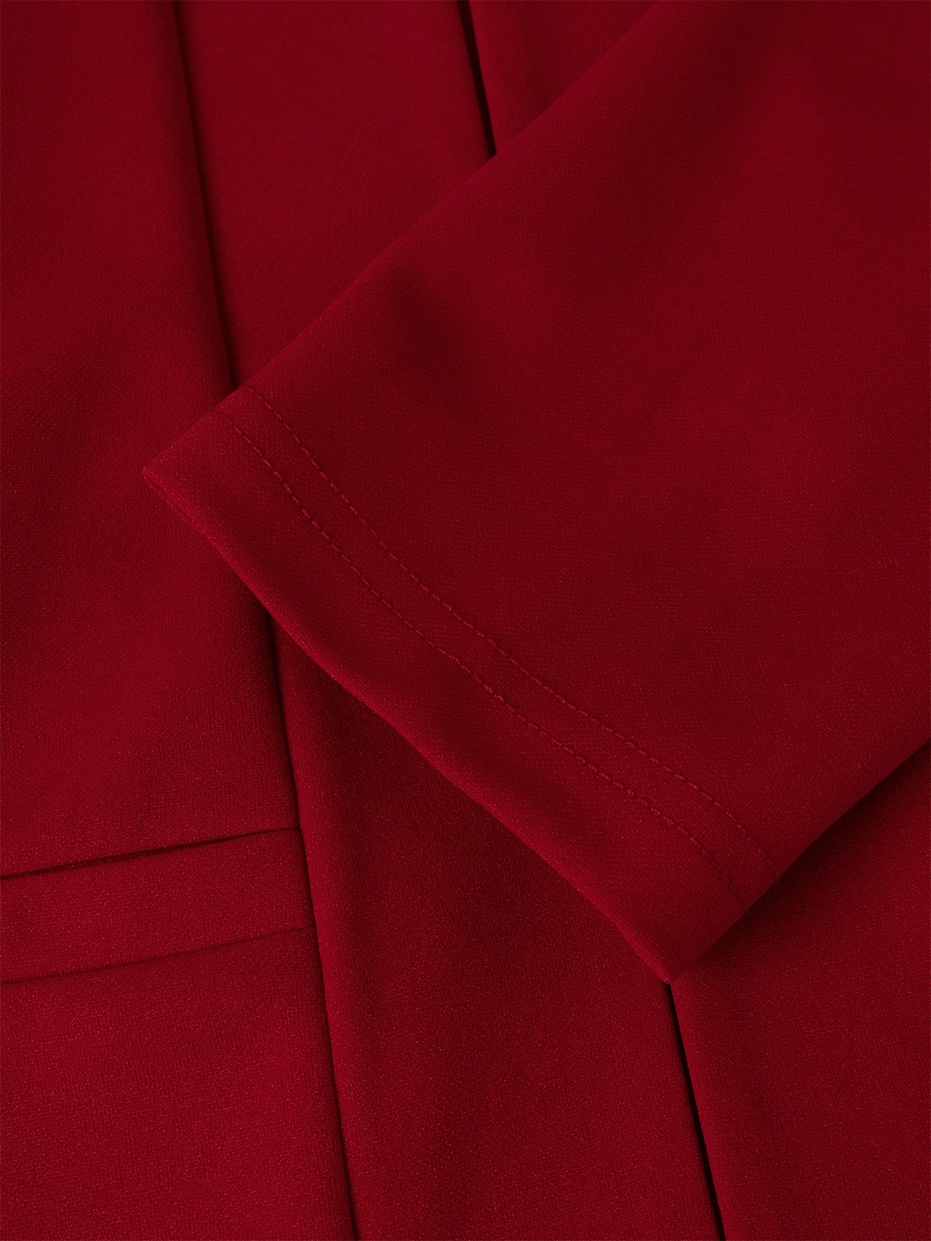 Toto elegantní červené sako bez knoflíků pro ženy na podzim a zimu je zeštíhlené a všestranné, vhodné na dojíždění. - náhled 5