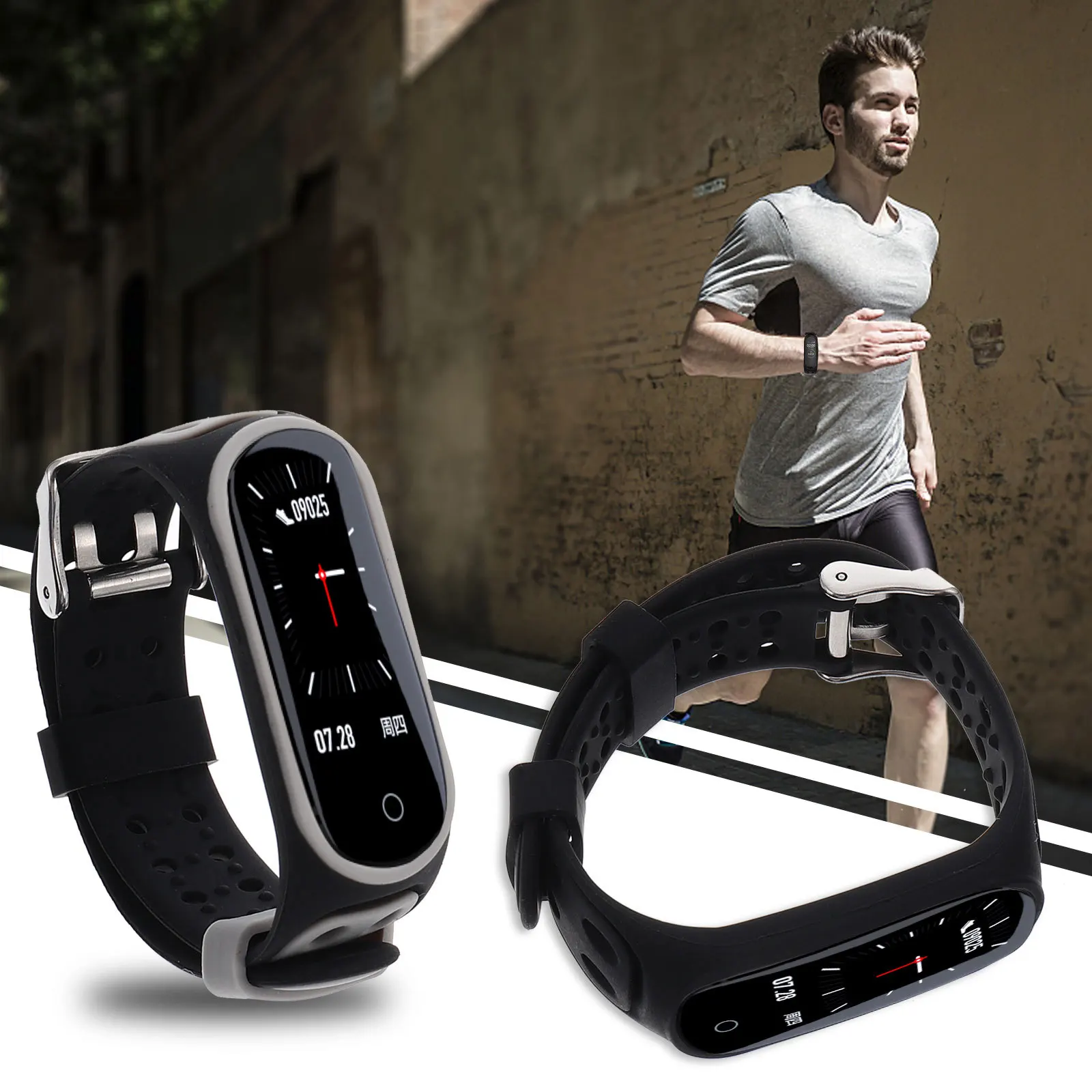 

2Pcs Silicone Watch Band Replacement for 5 Adjustable Comfortable Wristband for Men Women Kids Fitness Active Lifestyle