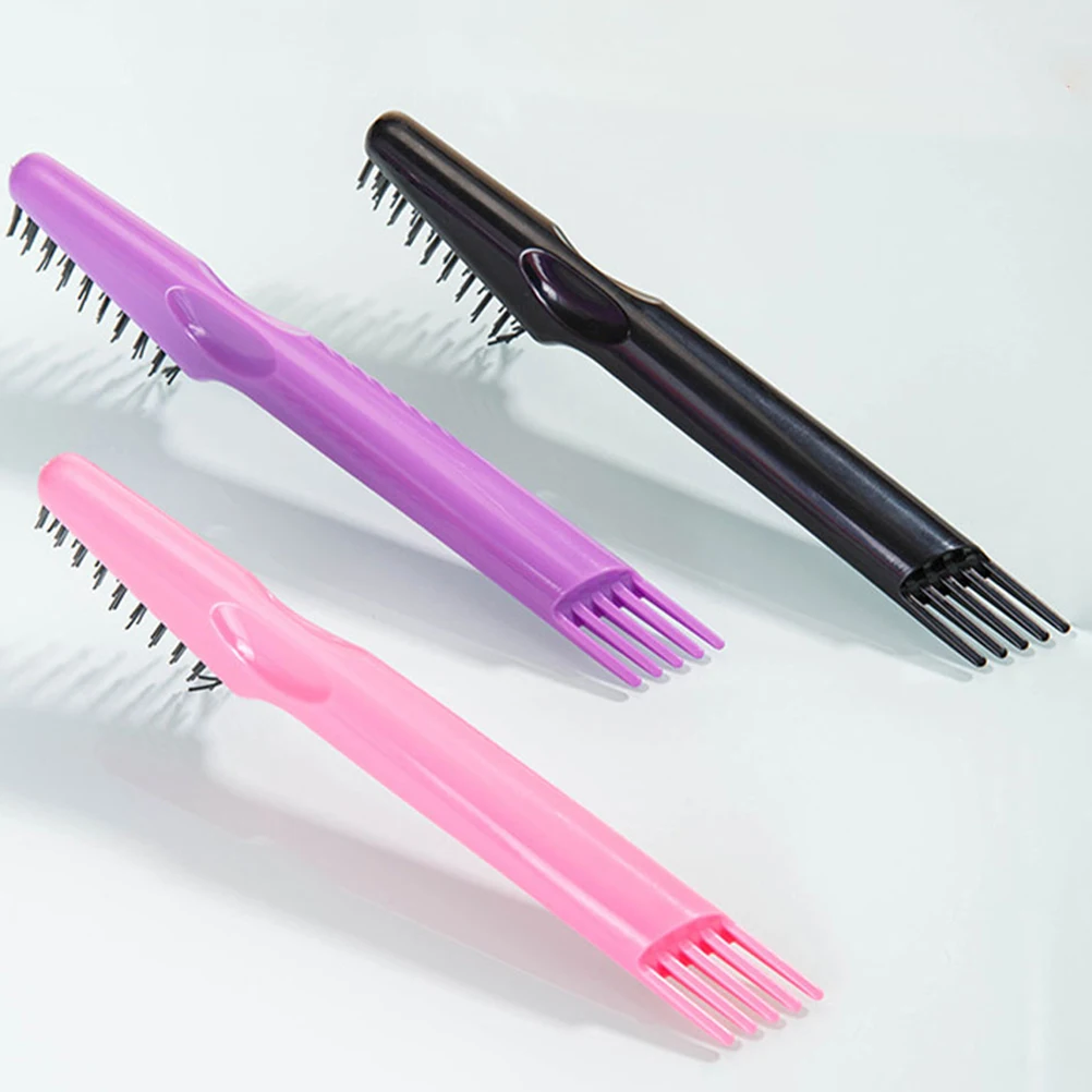 3 uds cepillo de pelo herramienta de limpieza peine cepillo limpiador Mini removedor de pelo eliminación de restos de caspa cerdas suaves multiuso rosa púrpura