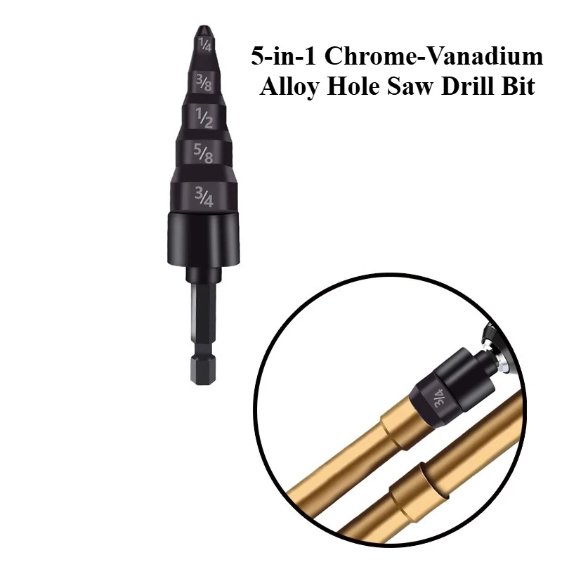 

5-in-1 copper and aluminum tube expander, air conditioning tube flaring forged drill bits, refrigeration maintenance tools