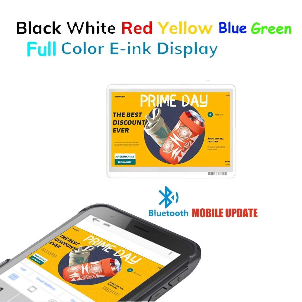 

DIY Eink Full Colors Mobile App Update Picture Frame Digital Tag Eink Epaper BLE ESL Digital E ink Price Tag for Advertisement