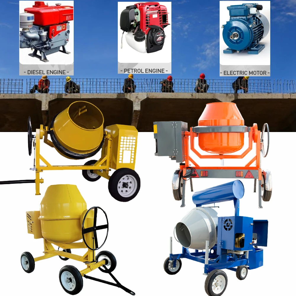 Hot Sale!!! Betonmischer JQ 400 Litre Mobile Diesel Electric Gasoline Powered Manual Rotating Mini Concrete Mixers Cement Mixer