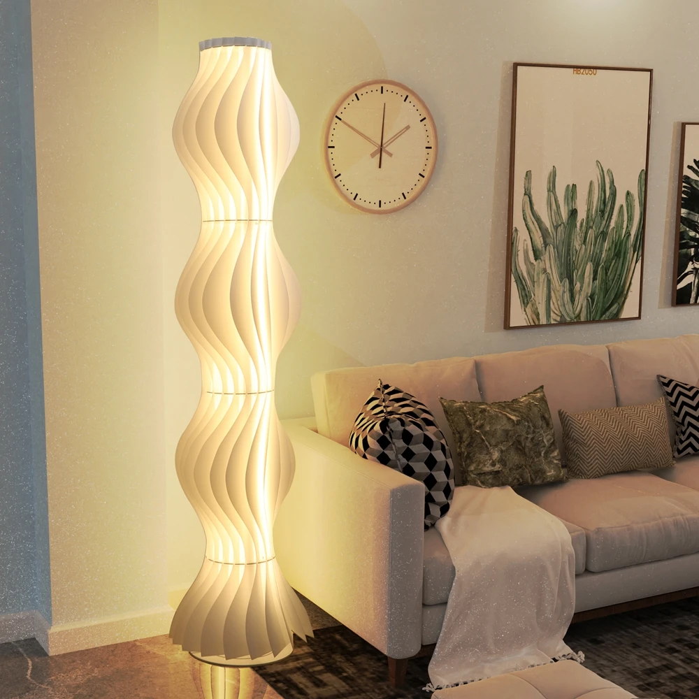 Lampadaire LED à colonne à intensité variable avec abat-jour design jupe Hula, lampe haute d'angle pour salon, chambre à coucher ou décoration de bureau.