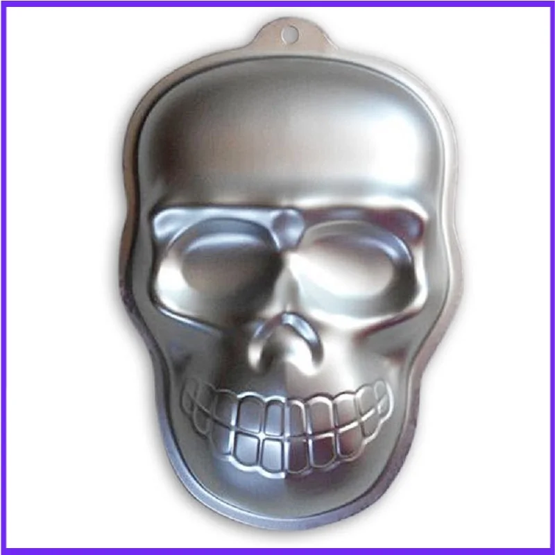 

Halloween series-The Aluminum Skull Shape Mould,Chiffon Cake,Alloy Cake Mold DIY Decorating Mould cake stand set