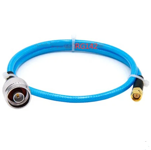 Blau Weichen RG142 Kabel N Stecker auf SMA Stecker Doppel Geschirmt Koaxial Low Loss Kabel 10CM-5M