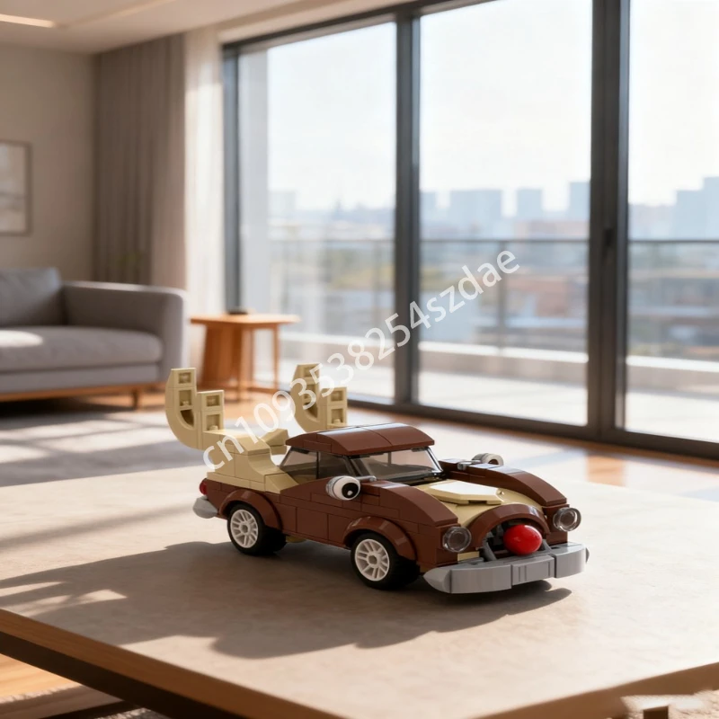 

213 шт. MOC Rudolph модель гоночного автомобиля с красным носом, строительные блоки, архитектура, креативный рождественский подарок, идея, кирпичная игрушка на день рождения