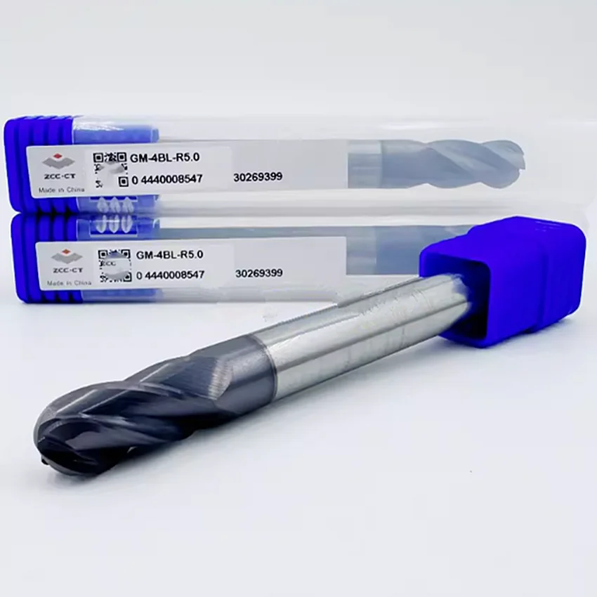 

GM-4BL-R5.0 ZCC.CT GM-4BL Four blade long shank ball end mill D10.0R5.0*10*20*100 4T ball nose end mill 4 Flutes Ball End Mills