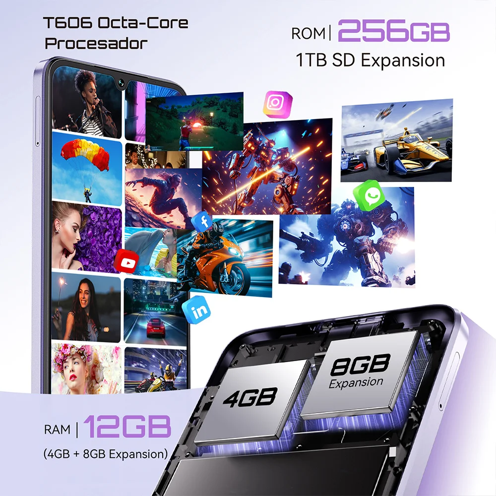 Cubot Smartphone Android 15 A40, 12GB RAM+256GB ROM, 6.88-Inch 120Hz Screen,Octa-core, 48MP Camera, 5100mAh Battery,NFC,Face ID