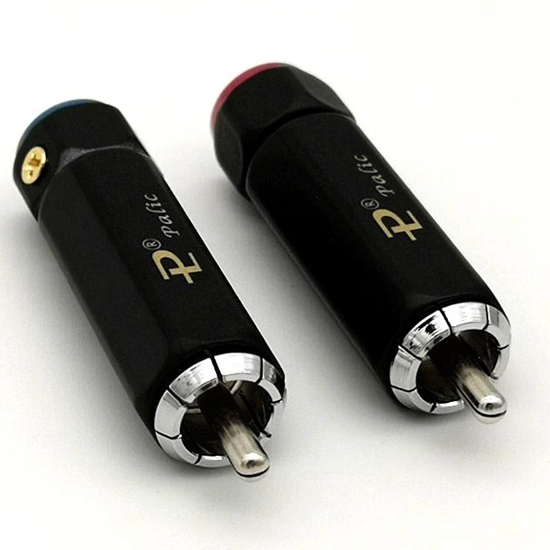 Hi-End Non-welding Rhodium/ Gold plated Brass  9mm Male RCA plug Audio Speaker AMP Cables Plug Connector Jack