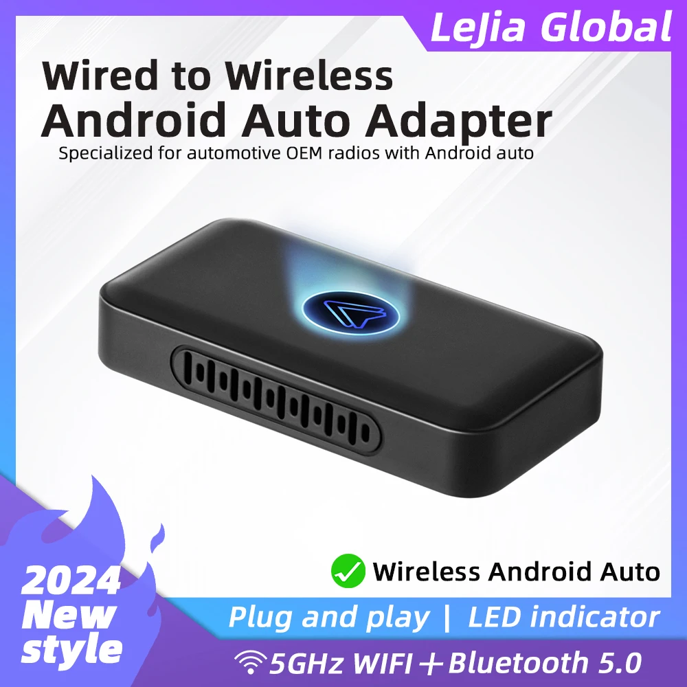 

Mini New Upgrade wired to wireless Android auto adapter for Wired Android Auto Car Smart Ai Box Bluetooth WiFi Auto connect Map