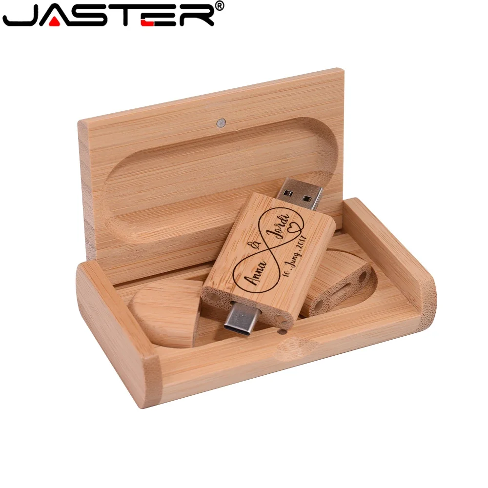 

Walnut Wooden 2 in 1 TYPE-C USB 2.0 Flash Drive 128GB Pen Drive 64GB with Box 32GB Memory Stick Free Logo Creative Wholesale