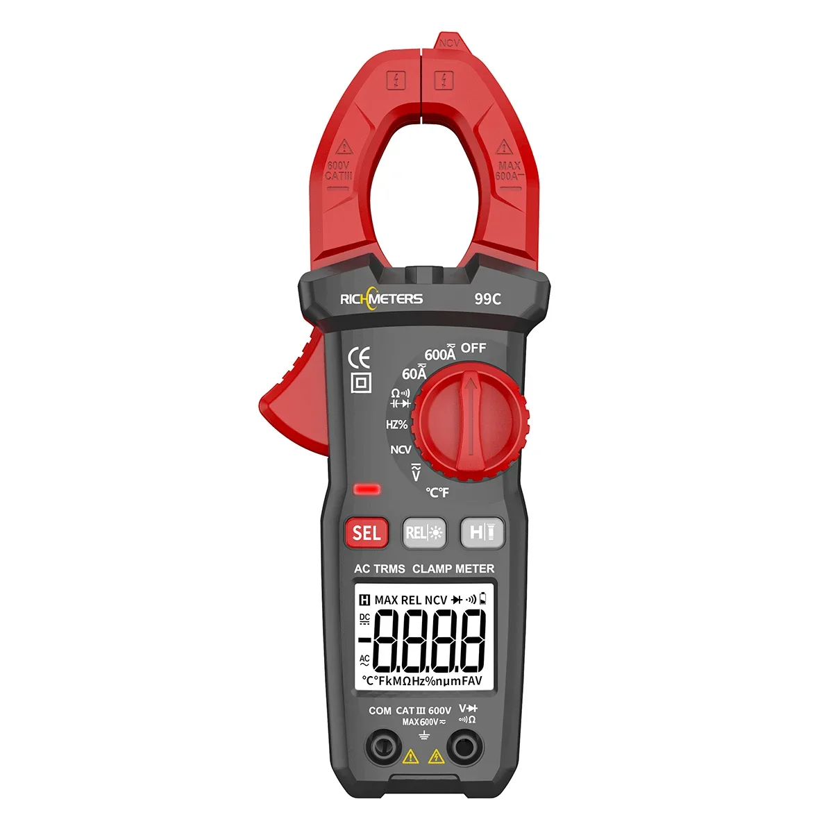 Digital Clamp Meter ACDC 600A Auto Range Flash Light Back Light Ampere DC Current Clamp ELECTRICAL TICK Meter Multimeter