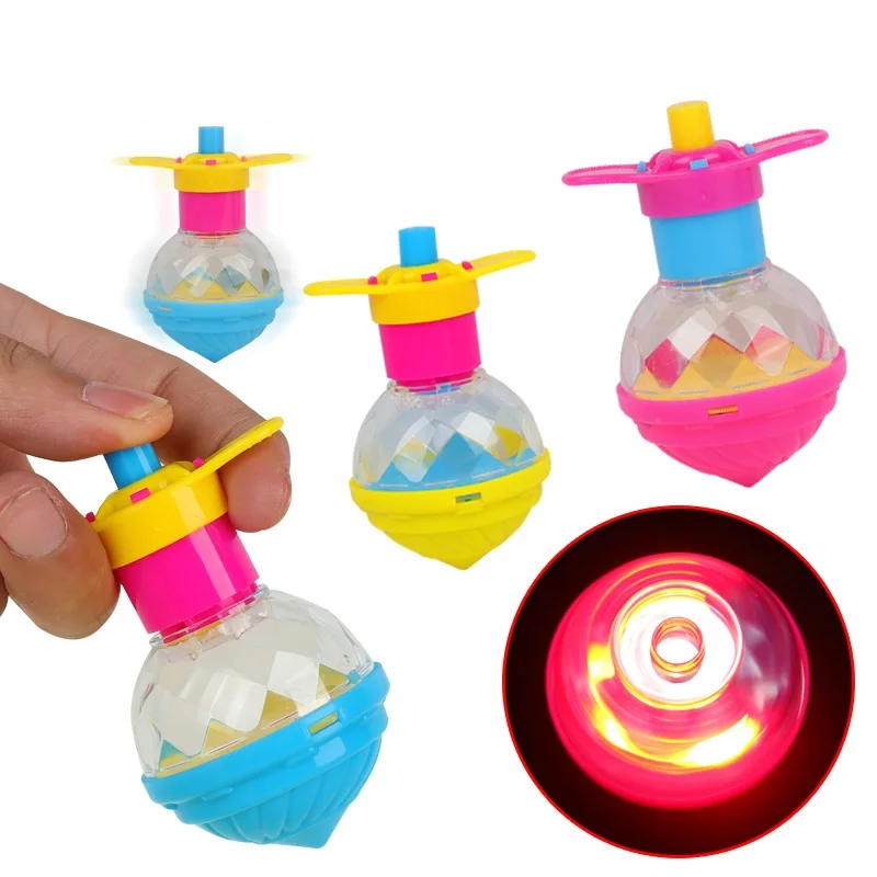 

5Pcs Kid LED Light Up Spinning Top Gyro Flashing Toy Luminous Colorful Launcher Rotating Toy Fun Toys Party Favors Birthday Gift