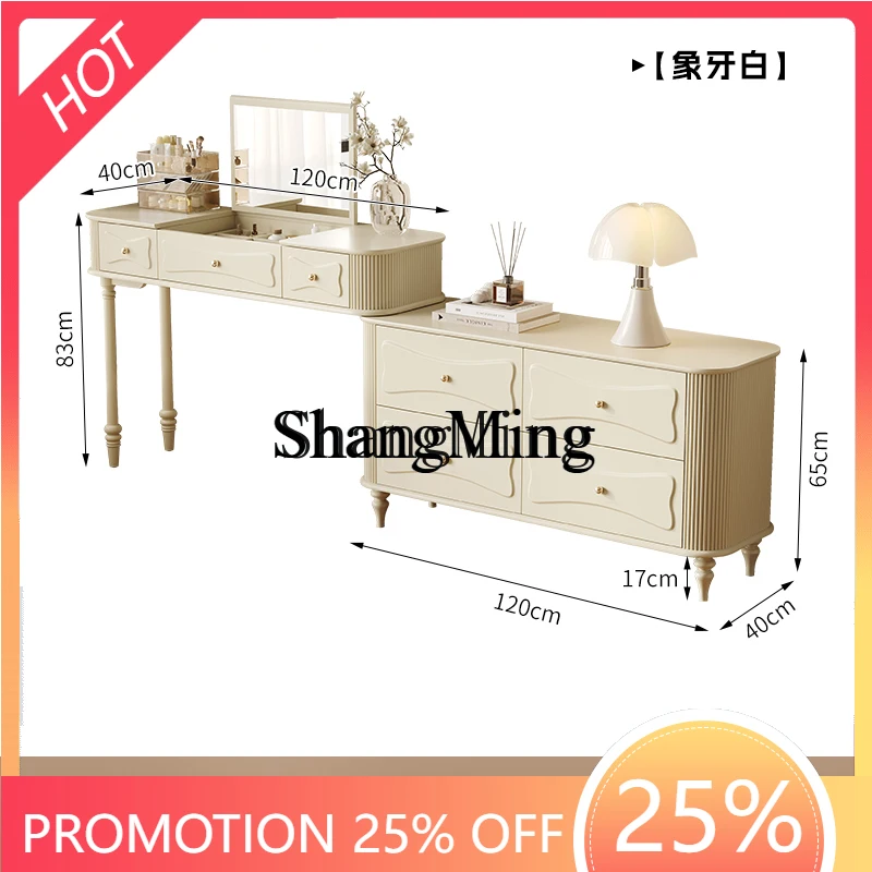 

ZYY home advanced sense retro solid wood chest dresser table medieval bedroom small apartment beech makeup table