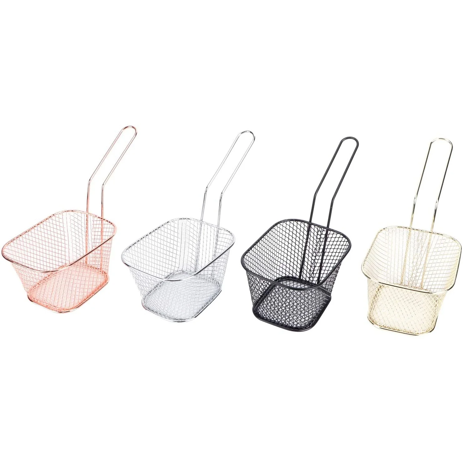 

4Pcs/Set French Fries Frying Basket Stainless Steel Square Fried Food Filter Net Fried Food Table Serving Cooking Tools