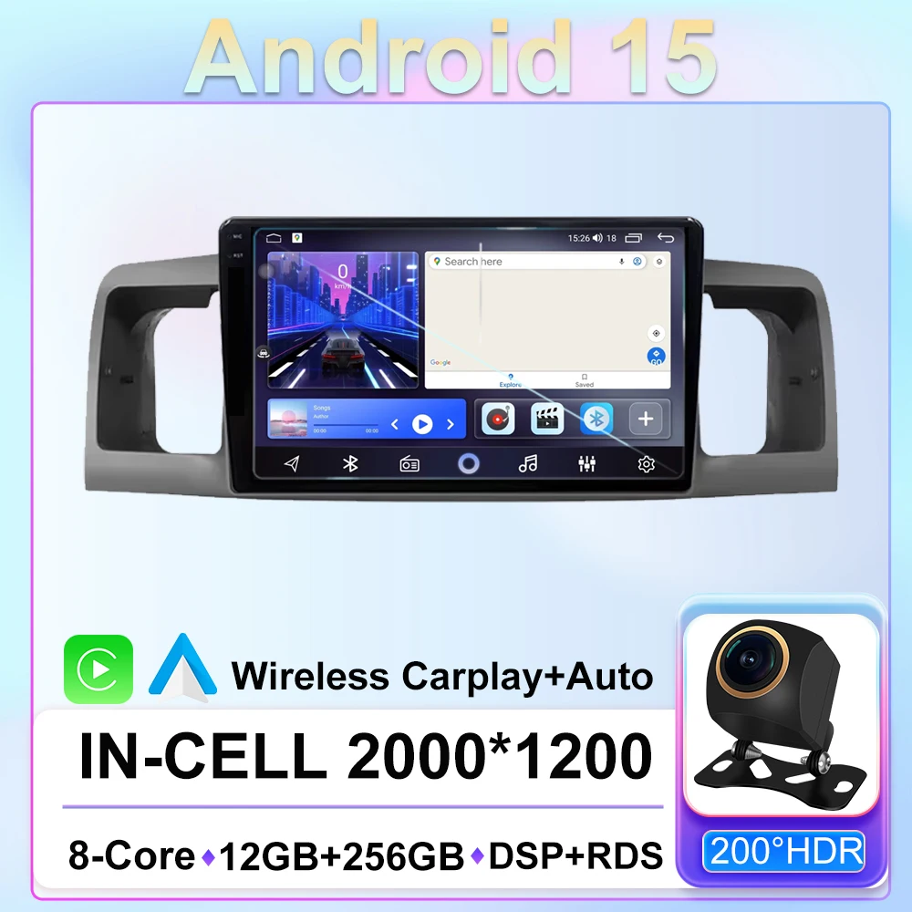 

Процессор HDR Android головное устройство автомобильное радио для Toyota Corolla E130 E120 2000-2006 мультимедийный видеоплеер навигация GPS стерео carplay