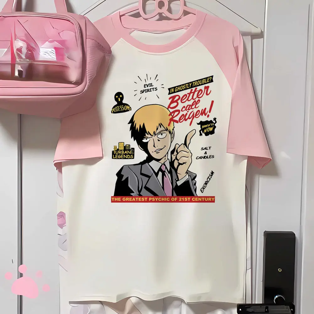 Mob Psycho 100 tshirt female Punk Trendy women graphic hip hop Pastel t-shirt Vintage Psychedelic Y2k anime Grunge Retro view 4