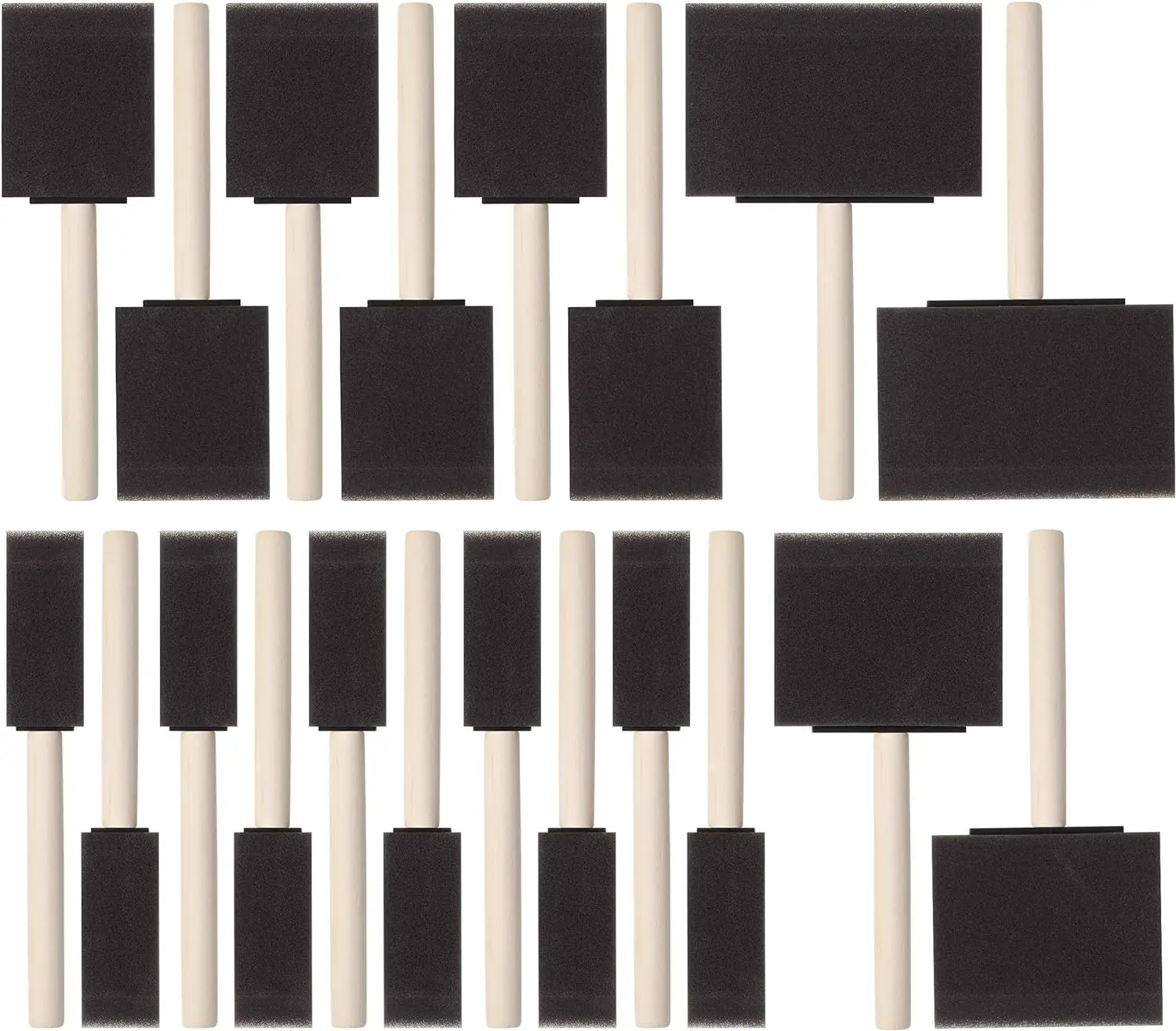 20Pcs Foam Paint Brushes, 1”, 2”, 3