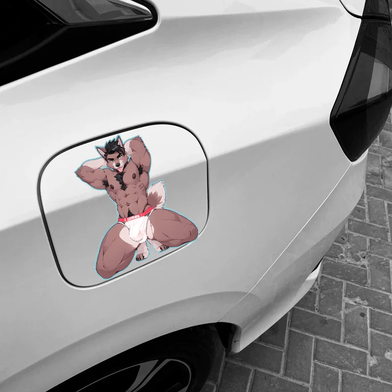 Furry Muscle Dog Anime Stickers - For cars, laptops, motorcycles, etc., scratch resistant cover