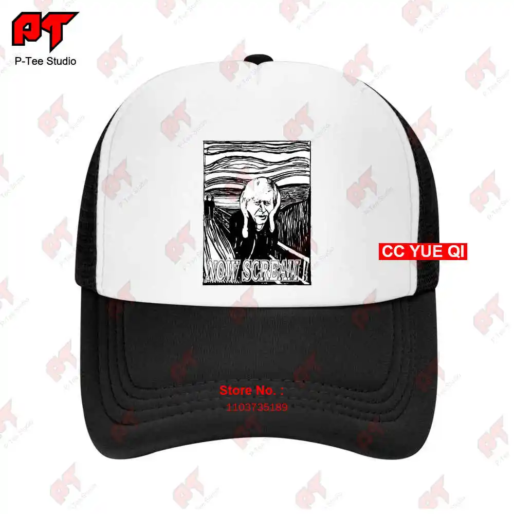 Pour Hommes Boris Johnson Pm Edvard Munch Le Cri Brexit Remoaner Revoke Baseball Caps Truck Cap AUT1