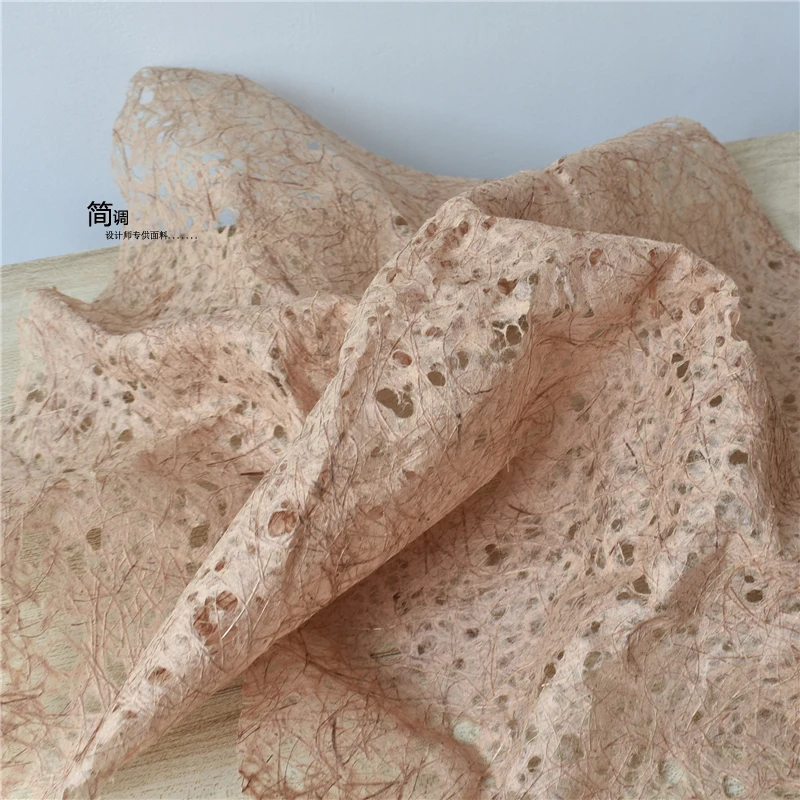 Vintage Cowhide Color Hollowed Out Fabric Old Holes Paper Renovation Composite Willow Rules Creative Design Apparel DIY Cloth