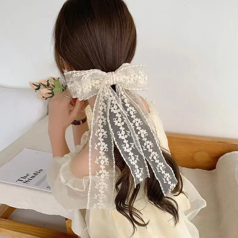 Elegant Lace Bow Hair Clip for Women Trendy Cute Hairpins Headdress Headband with Clip Barrettes Girls Hair Accessories