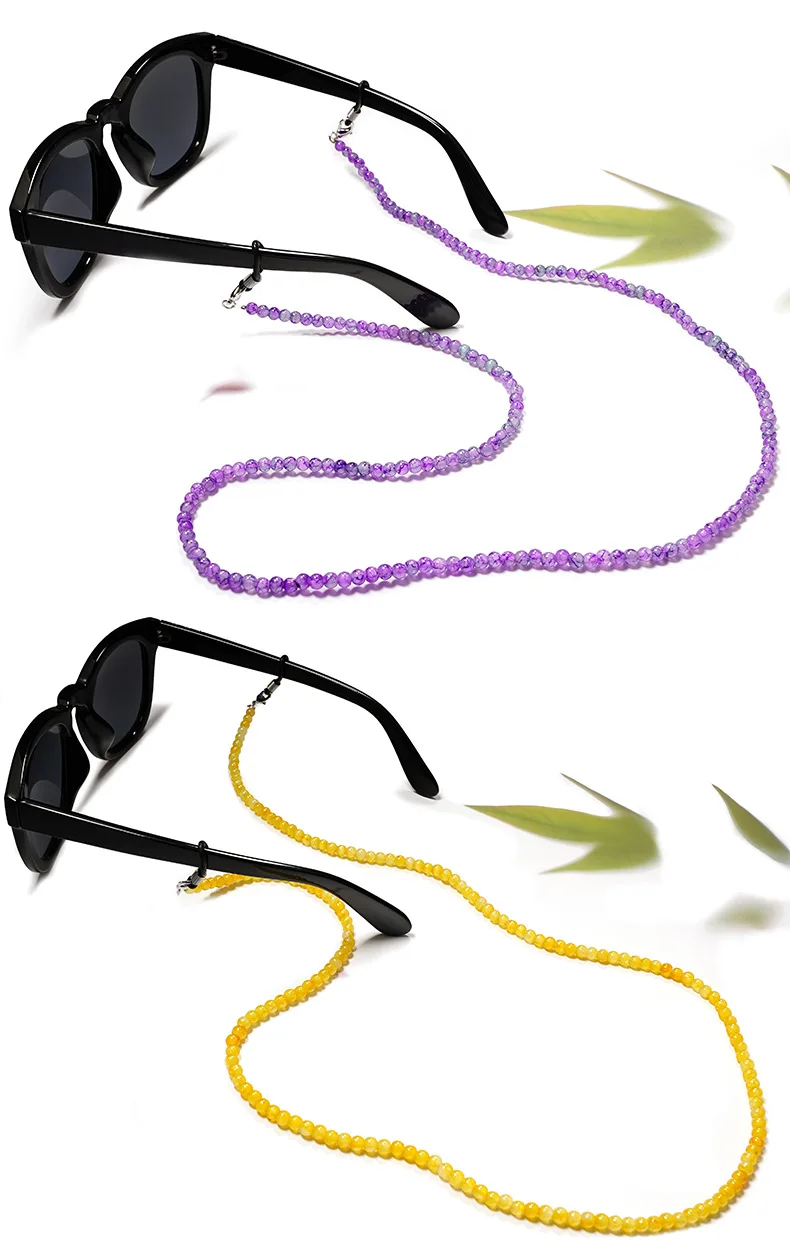 Verstellbarer Maskenhalter, Lesebrillenleine, Vintage-Brautaccessoire, Geschenk für Sie (Perlen-/Kristallperlen, Option aus Gold und Silber). – Detail 9