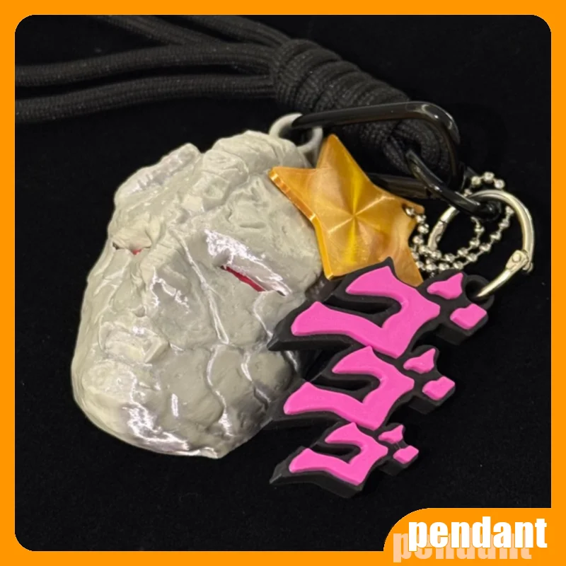 New In Stock Jojo'S Bizarre Adventure Stone Statue Ghost Mask Gradient Keychain Ornament Toys Gifts view 5
