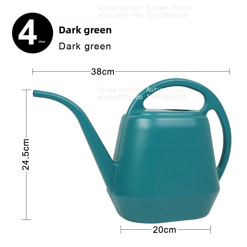 Long mouth pot for watering flowers Plastic watering kettle Garden vegetable garden watering kettle 4 liter gardening