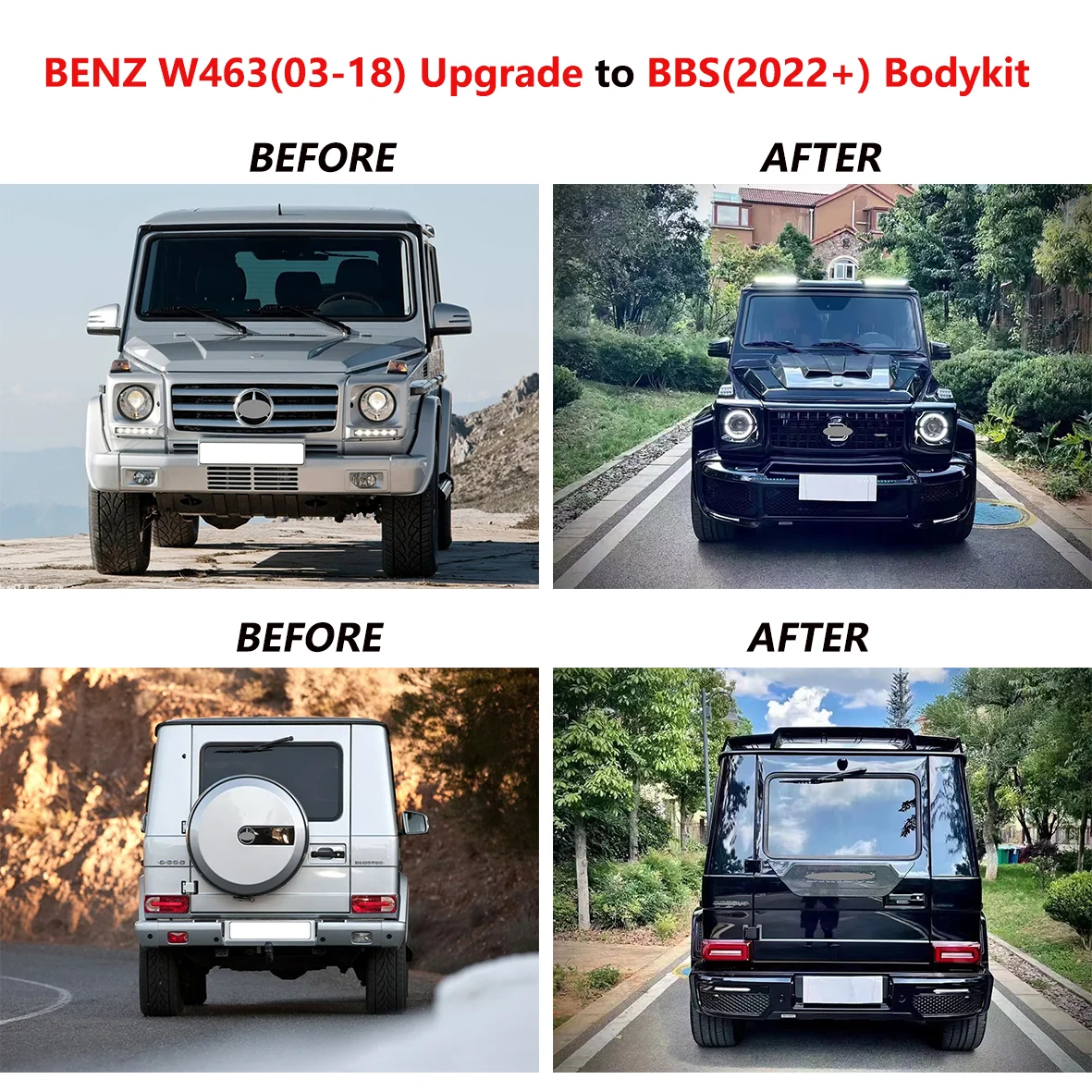 High quality Mercedes benz G Class Modification Parts For Benz old w463 Upgrade Body Kit to W464 Benz Bra-bus Model