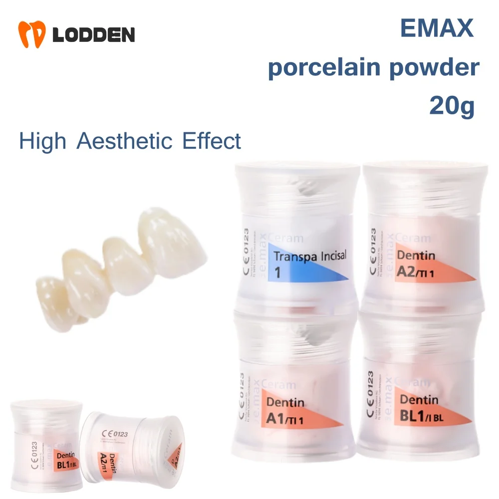 

Dental EMAX Dentin Ceram Porcelain Powder 20g High Aesthetic Effect Gum A1 Transparent Orthodontics Porcelain Powder Materials