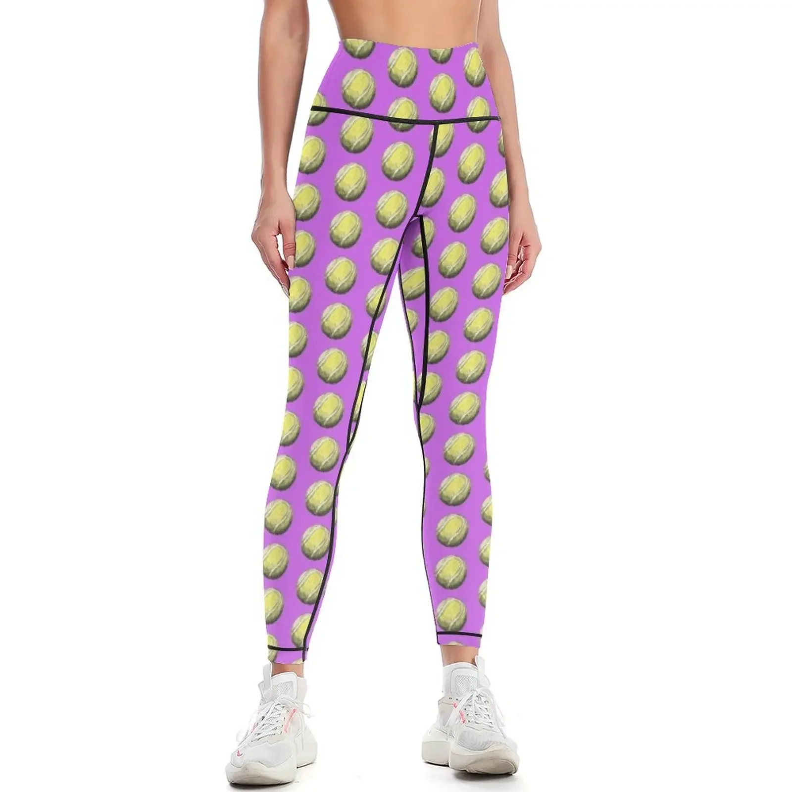 

Tennis Ball Pattern - Pink Leggings sport legging gym wear Legging sport Pants sport Womens Leggings
