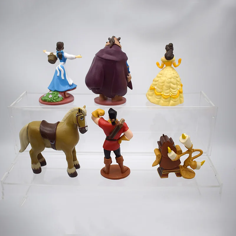 6pcs/set Disney Beauty And The Beast Cartoon GK Model Decor Doll Collection Statue Fashion Adorable Toys Kids Charm Xmas Gift