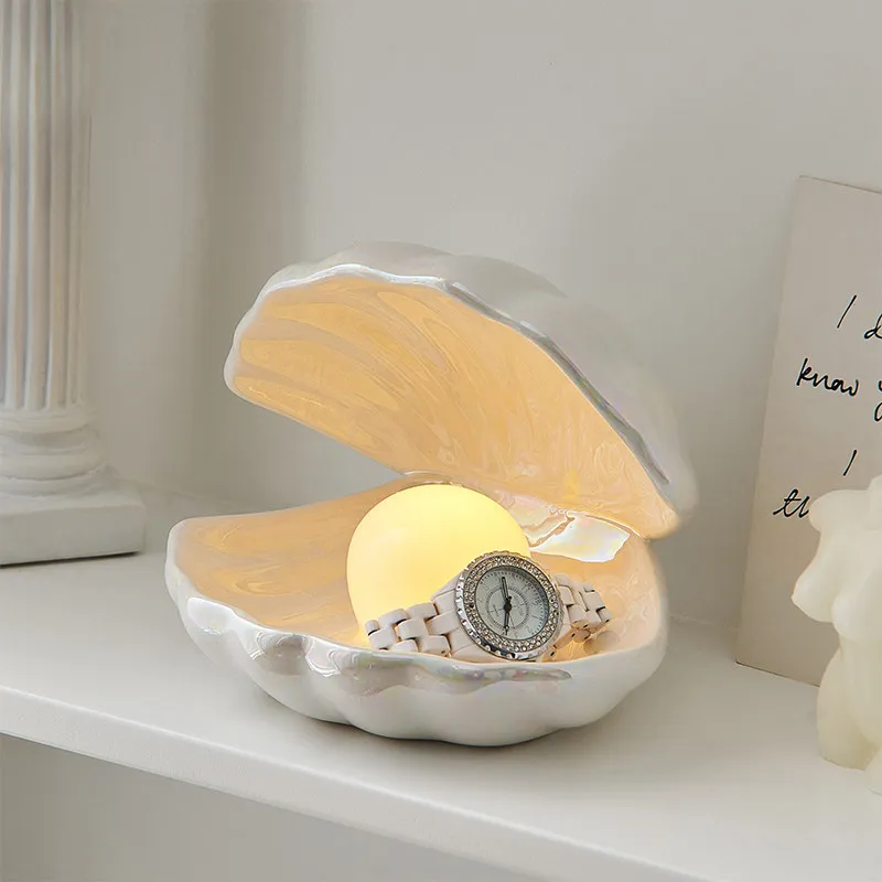 

Французские жемчужные ракушки, ночник, фигурки, скандинавские креативные ювелирные изделия, миниатюры, реквизит для фотографии, украшение (1, שמ vara tempo FYFM