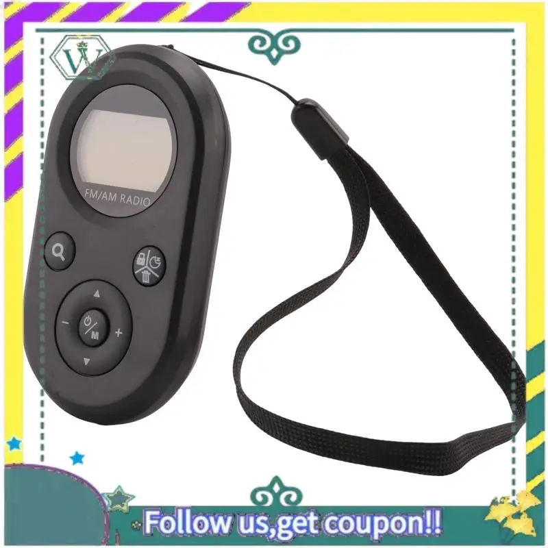 NEW Mini FM/AM Radio Portable Pocket 76-108MHZ Rechargeable Radio Receiver With LCD Display Backlight Lanyard Design