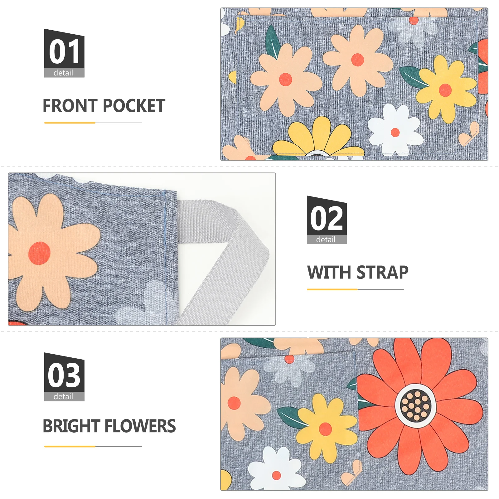 

2pcs For Kitchen Cotton Linen Flower Print Washable Reusable Cooking Household Chef Apron Baking Gardening Camping Party Kitchen