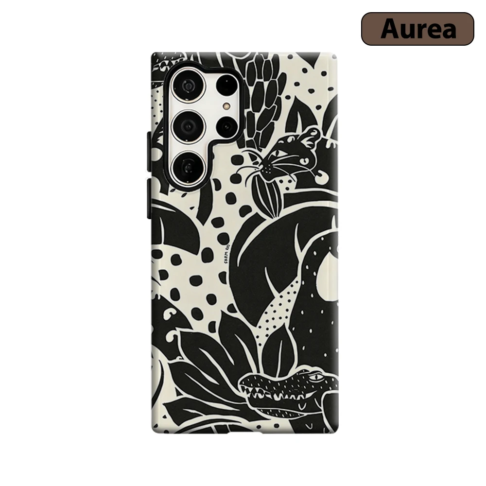 Black Jungle Animal Phone Case for Samsung Galaxy S26 S25 Ultra S24 S23 Ultra Plus Shockproof Double layer tough Back Cover