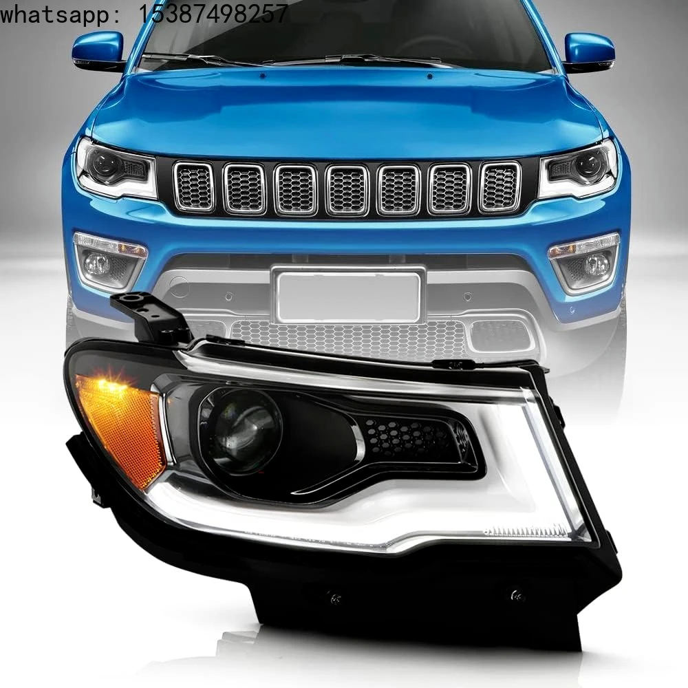 For HID/Xenon W/LED DRL Model For 2017-2021 Jeep Compass Projector Headlight Headlamp Replacement
