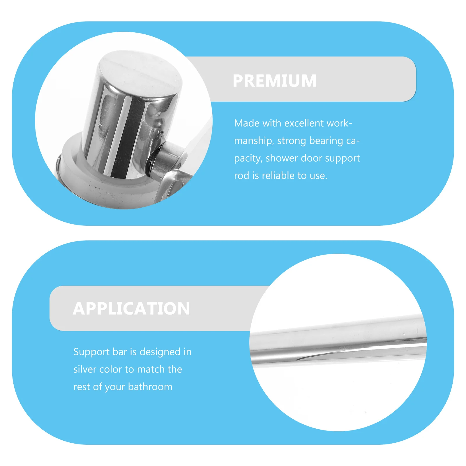 

Stainless Steel Support Bar For 8-12Mm Frameless Shower Door Wall To Glass Support Rod Shower Glass Brackets