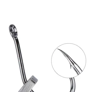 Hohe Kohlenstoffstahlfischerhaken, Sportkreis, Silber, #3 ~ #12, 100 Stück pro Box 8 Hauptverkäufe ANZOIS FISHING - №3